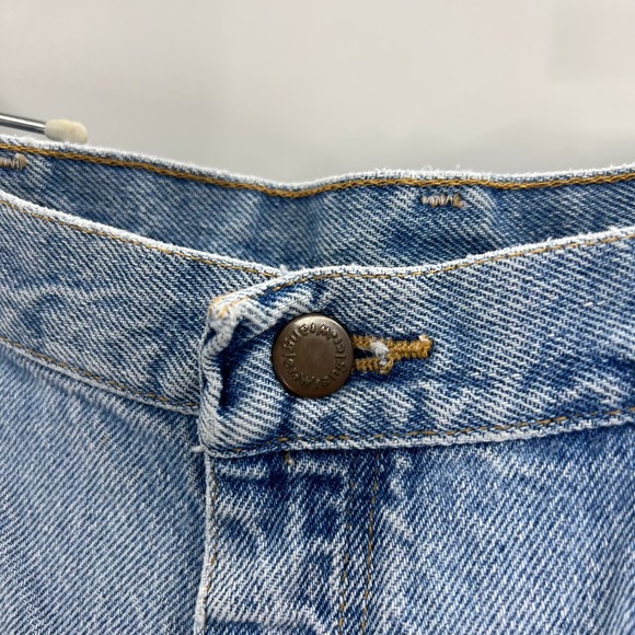 Vintage Wrangler Denim Dad Shorts Mid Rise Light Wash Men's 38 Waist 100% Cotton - Picture 3 of 8